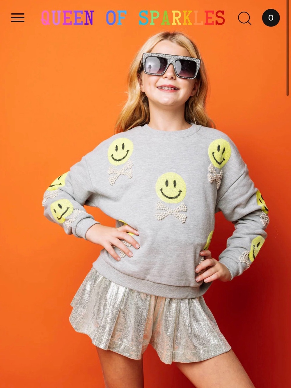 Queen of Sparkles Girls Silver/Silver Pleat Swing Shorts